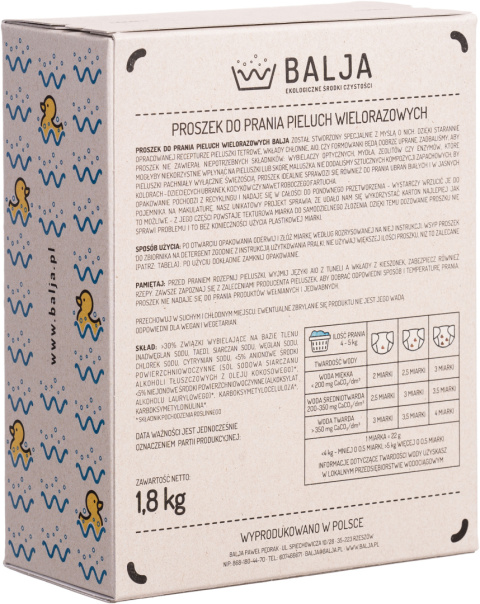 BALJA Proszek do prania pieluch wielorazowych 1,8 kg