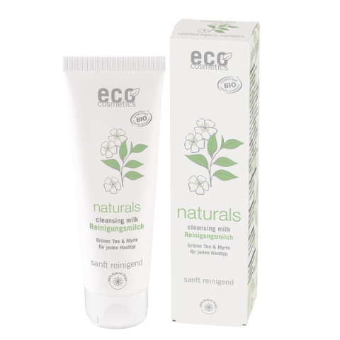 ECO COSMETICS Naturals Mleczko łagodnie oczyszczające do twarzy Zielona herbata, mirt 125 ml