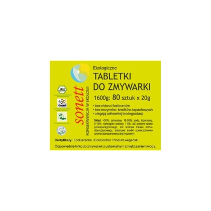 SONETT Tabletki do zmywarki 1,6 kg, 80 sztuk