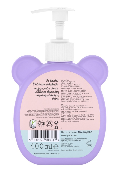 YOPE Mydło Dziecięce Nagietek 400 ml