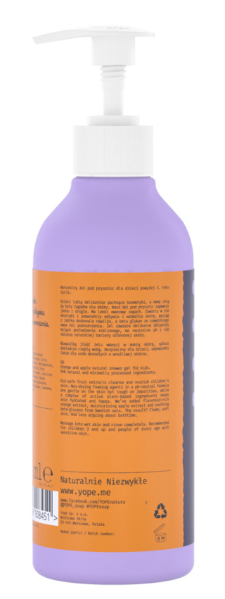 Yope Żel pod prysznic dla dzieci Pomarańcza i Jabłko 400 ml