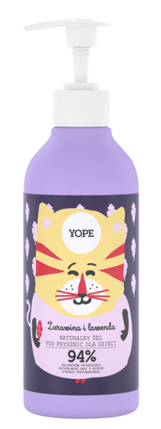 Yope Żel pod prysznic dla dzieci Żurawina i Lawenda 400 ml