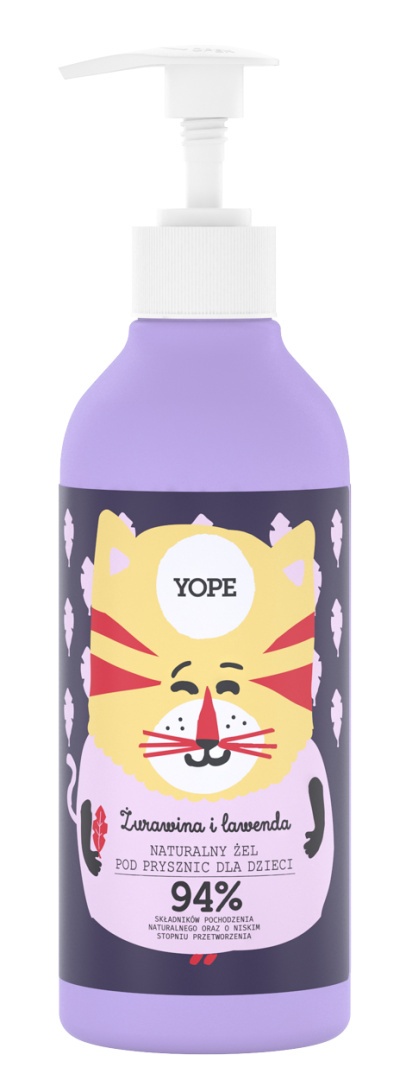 Yope Żel pod prysznic dla dzieci Żurawina i Lawenda 400 ml