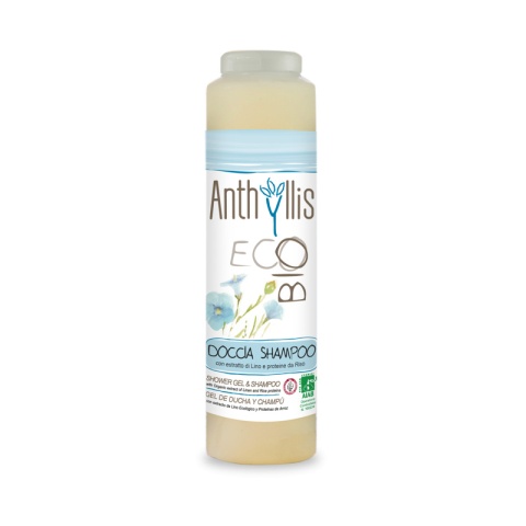 ANTHYLLIS Szampon i żel pod prysznic z wyciągiem z lnu i proteinami ryżu, ECO BIO 250 ml