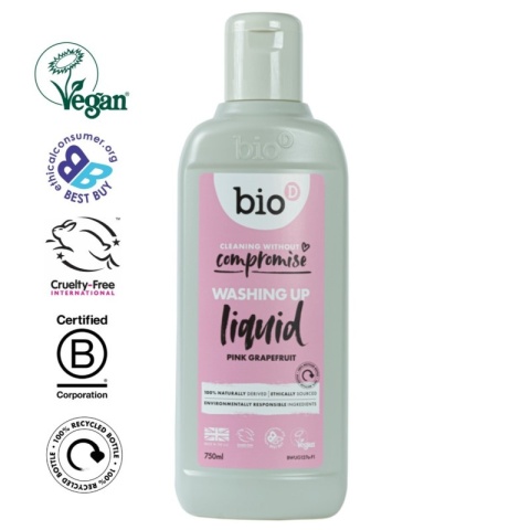 BIO-D Hypoalergiczny skoncentrowany płyn do mycia naczyń GRAPEFRUIT, delikatny dla skóry 750 ml