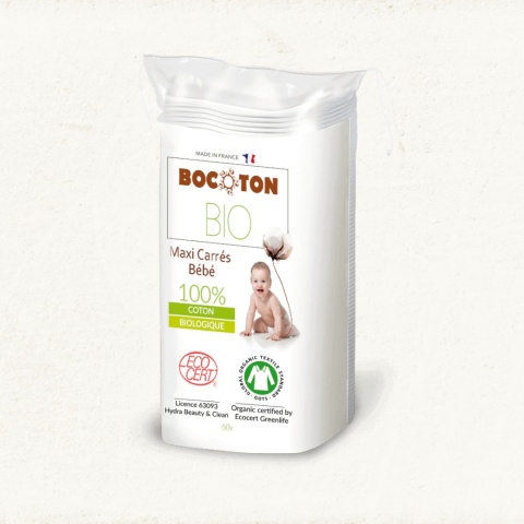BOCOTON Ekologiczne płatki kosmetyczne BIO Maxi Bebe 90x110mm / 60szt