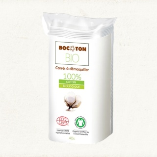 BOCOTON Ekologiczne płatki kosmetyczne BIO kwadratowe 75x75mm / 40szt