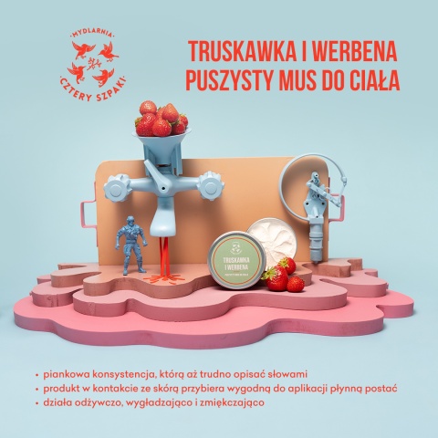 CZTERY SZPAKI Mus do ciała truskawka i werbena 150 ml