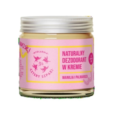CZTERY SZPAKI Naturalny dezodorant w kremie bez dodatku sody " Badaj się" Wanilia i Palmaroza 60 ml