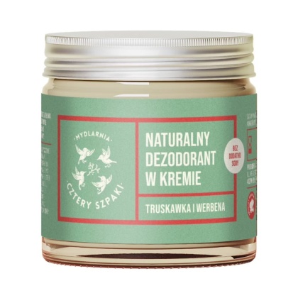 CZTERY SZPAKI Naturalny dezodorant w kremie bez dodatku sody - Truskawka i Werbena 60 ml