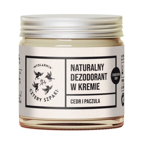 CZTERY SZPAKI Naturalny dezodorant w kremie cedr i paczula bez dodatku sody 60 ml