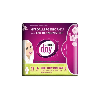GENTLE DAY Mini podpaski NA DZIEŃ dla nastolatek z paskiem anionowym 12 szt.