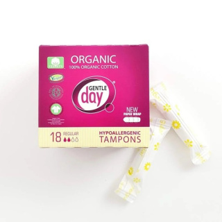 GENTLE DAY Tampony 100% certyfikowanej bawełny ekologicznej, REGULAR 18 szt