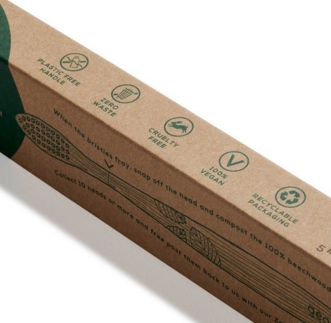 GEORGANICS Szczoteczka do zębów z drzewa bukowego ŚREDNIA