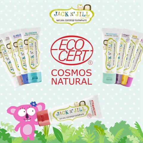 JACK N' JILL Naturalna pasta do zębów z ksylitolem dla dzieci BEZSMAKOWA 50 g
