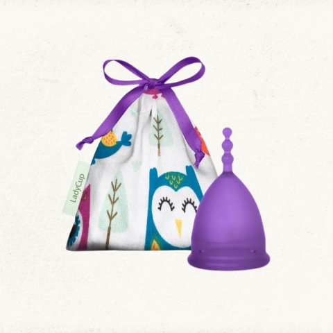 LADY CUP Revolution Kubeczek menstruacyjny, kolor: Violet Owl, rozmiar L
