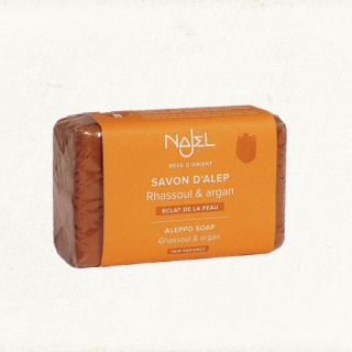 NAJEL Mydło z Aleppo z glinką rhassoul i olejem arganowym, 100 g