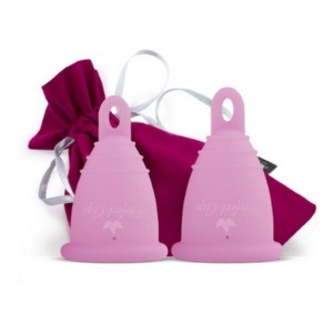 Perfect Cup – Polski Kubeczek Menstruacyjny z Pętelką, Różowy, Zestaw M+L