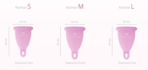Perfect Cup – Polski Kubeczek Menstruacyjny z Pętelką, Różowy, Zestaw M+L