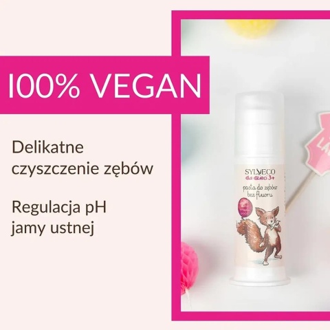 SYLVECO dla dzieci 3+ Pasta do zębów bez fluoru 75 ml DATA WAŻNOŚCI: 31.05.2026