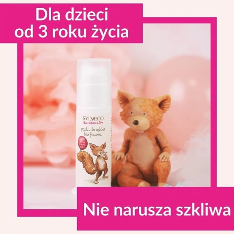 SYLVECO dla dzieci 3+ Pasta do zębów bez fluoru 75 ml DATA WAŻNOŚCI: 31.05.2026