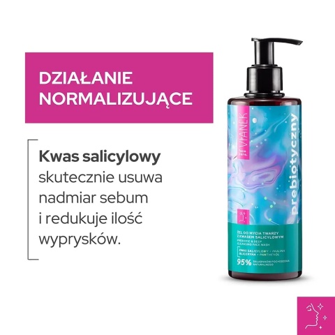 VIANEK Prebiotyczny Żel do mycia twarzy z kwasem salicylowym 300 ml