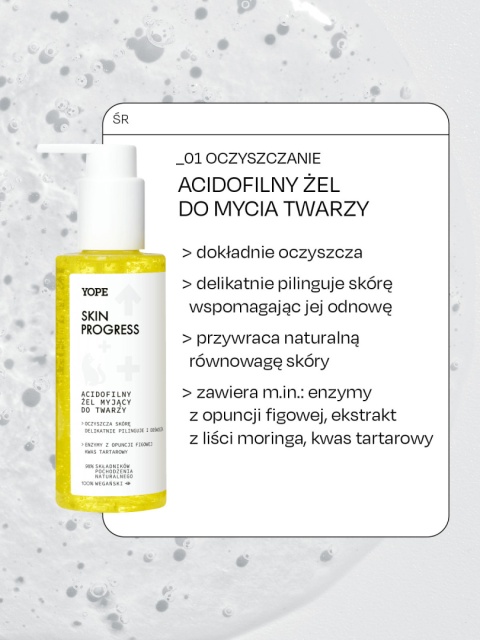 YOPE Acidofilny żel do mycia twarzy SKIN PROGRESS 150 ml