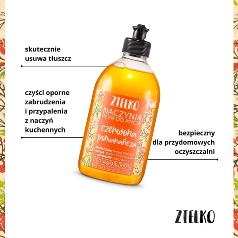 ZIELKO NACZYNIA Płyn do mycia Czerwona Pomarańcza 500 ml