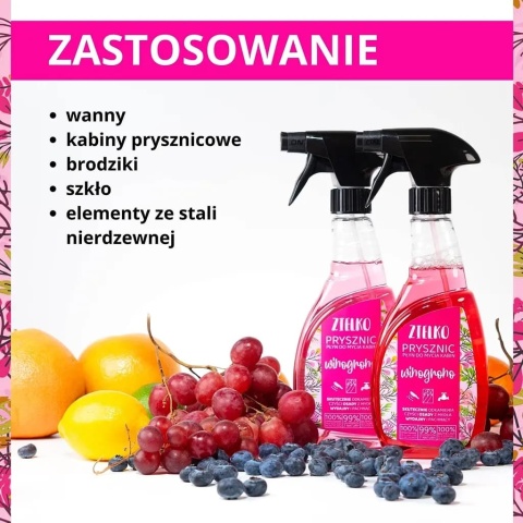 ZIELKO PRYSZNIC Płyn do mycia kabin Winogrono 500 ml
