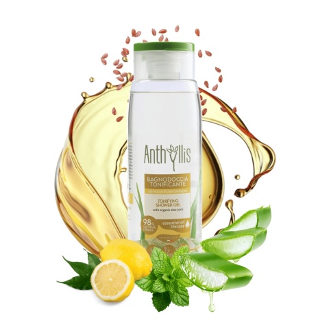 ANTHYLLIS Tonizujący Bio Żel pod Prysznic z Miętą, Cytryną i Aloesem 300 ml