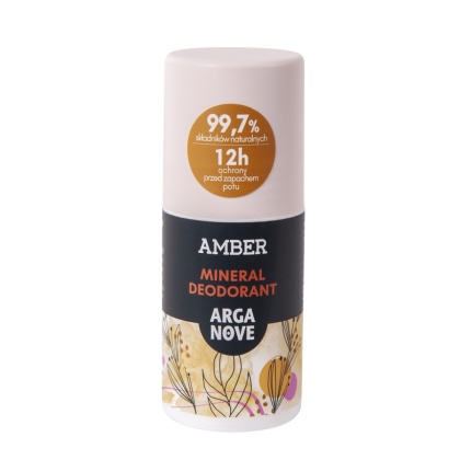 ARGANOVE Naturalny dezodorant mineralny Amber z olejem arganowym roll-on 50 ml