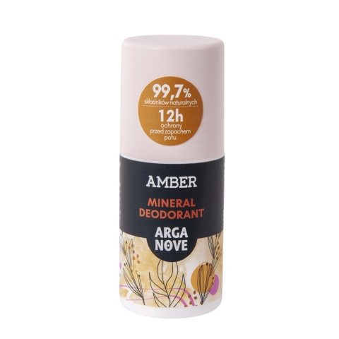 ARGANOVE Naturalny dezodorant mineralny Amber z olejem arganowym roll-on 50 ml
