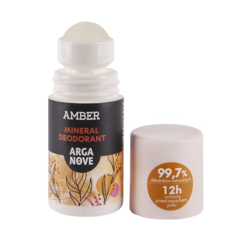 ARGANOVE Naturalny dezodorant mineralny Amber z olejem arganowym roll-on 50 ml