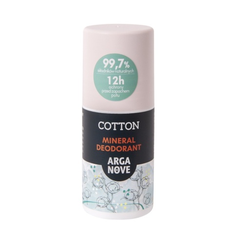 ARGANOVE Naturalny dezodorant mineralny Cotton z olejem arganowym roll-on 50 ml