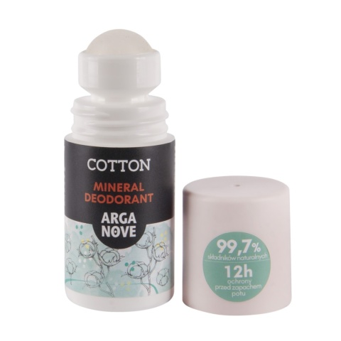 ARGANOVE Naturalny dezodorant mineralny Cotton z olejem arganowym roll-on 50 ml