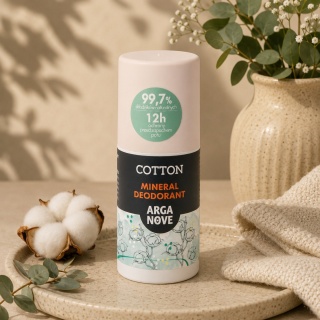 ARGANOVE Naturalny dezodorant mineralny Cotton z olejem arganowym roll-on 50 ml