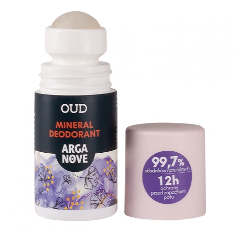 ARGANOVE Naturalny dezodorant mineralny Oud z olejem arganowym Roll-On 50 ml