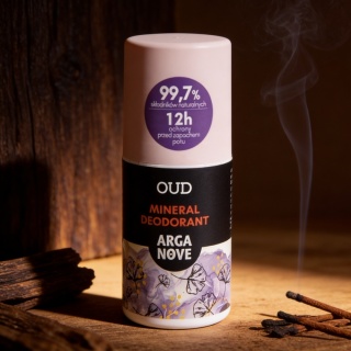 ARGANOVE Naturalny dezodorant mineralny Oud z olejem arganowym Roll-On 50 ml