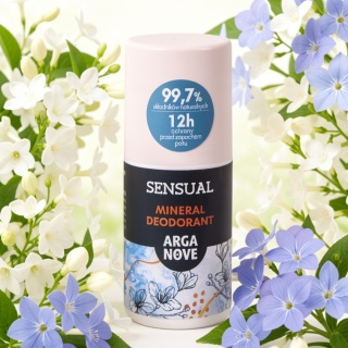 ARGANOVE Naturalny dezodorant mineralny Sensual z olejem arganowym roll-on 50 ml
