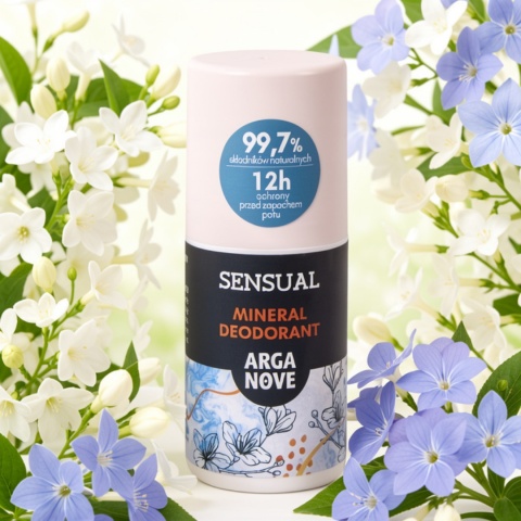 ARGANOVE Naturalny dezodorant mineralny Sensual z olejem arganowym roll-on 50 ml