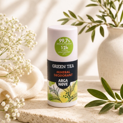 ARGANOVE Naturalny dezodorant mineralny Zielona Herbata z olejem arganowym roll-on 50 ml