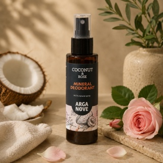 ARGANOVE Naturalny dezodorant mineralny do ciała Kokos & Róża 100 ml