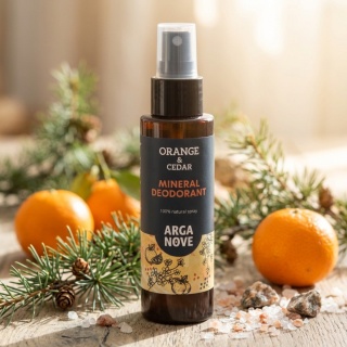 ARGANOVE Naturalny dezodorant mineralny do ciała Pomarańcza & Cedr z olejem arganowym 100 ml