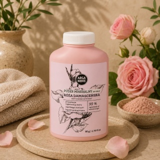 ARGANOVE Naturalny różany puder mineralny do ciała dla kobiet przeciw otarciom 80 g