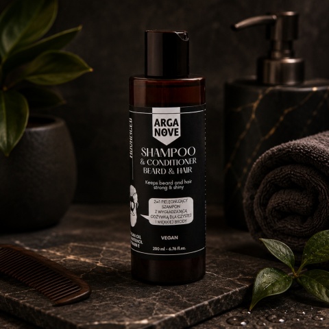 ARGANOVE Wegański szampon i odżywka 2w1 do brody i włosów Advance 200 ml