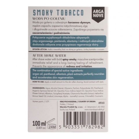 ARGANOVE Woda po goleniu Smoky Tobacco 100 ml