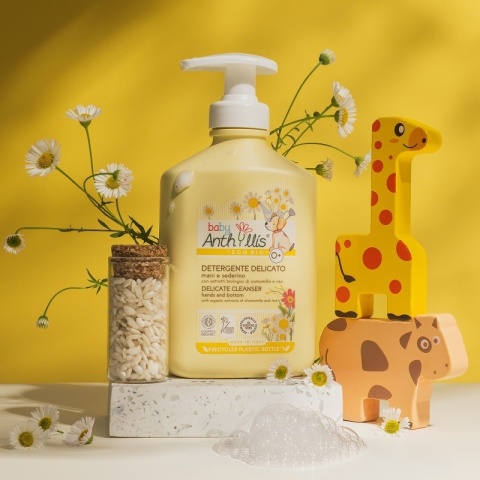 BABY ANTHYLLIS Delikatny Bio Płyn do Mycia Twarzy, Rąk i Higieny Intymnej dla Dzieci i Niemowląt 300 ml