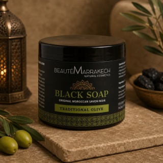 BEAUTE MARRAKECH Naturalne czarne mydło oliwne Savon Noir 200 g