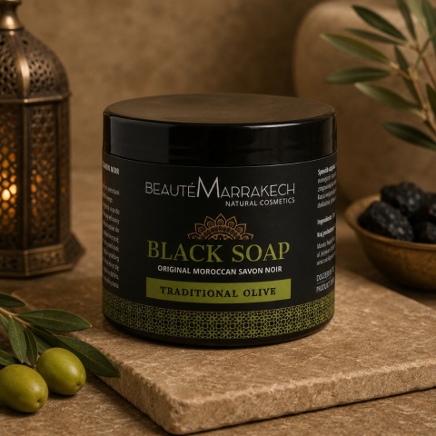 BEAUTE MARRAKECH Naturalne czarne mydło oliwne Savon Noir 200 g