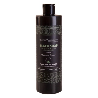 BEAUTE MARRAKECH Naturalne czarne mydło oliwne w płynie pod prysznic 400 ml